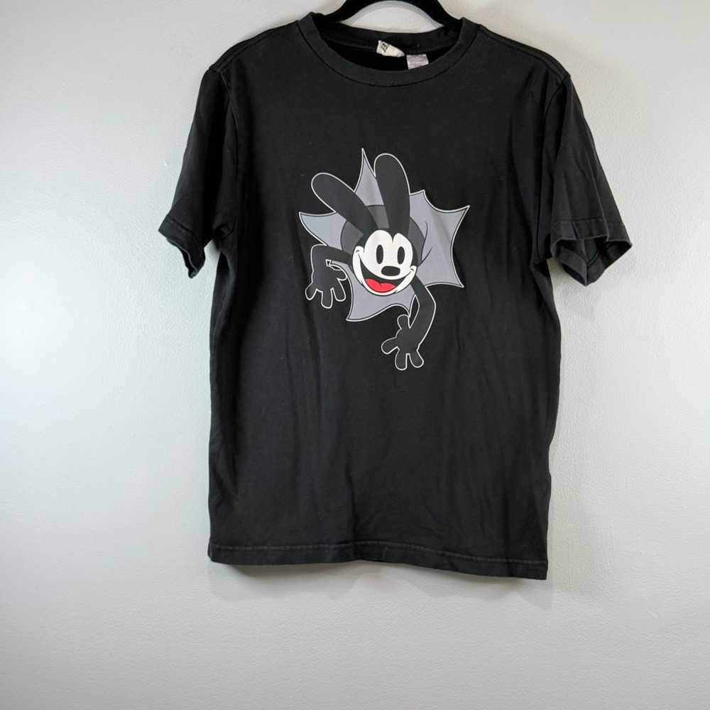 Disney 100 Oswald the Lucky Rabbit Black Graphic T-Shirt Organic Cotton Small
